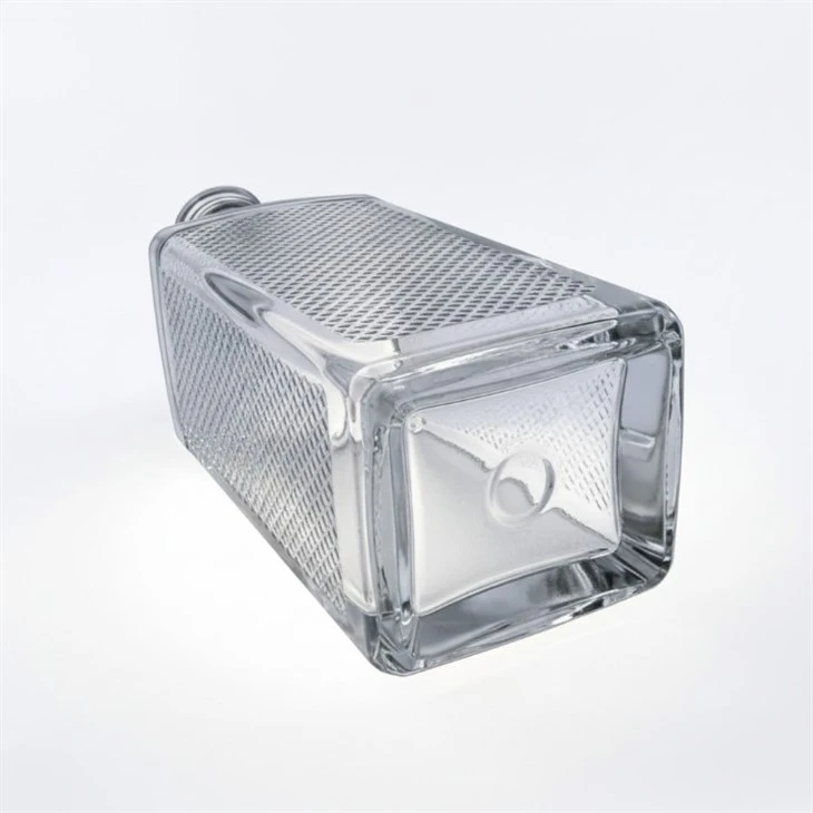 Diamond Relief Square Gin Glass Bottle suppliers